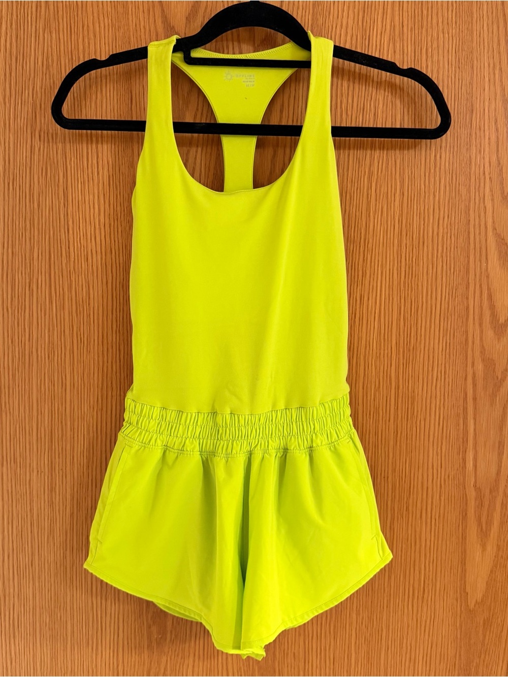OFFLINE by Aerie Real Me Hot Stuff Racerback Romper Neon Yellow Women’s Size XS